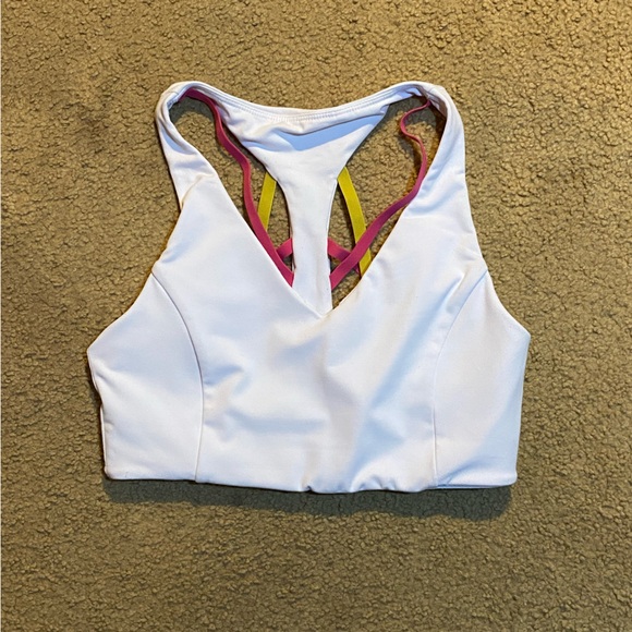 Fabletics Other - Selling as a set Fabletics multicolor cross pattern pink and orange bra and pant